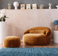 Corduroy Stuffed Pouf Sofa