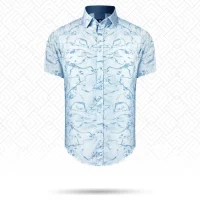 SKY PRINTRD HALF SLEEVE SHIRT